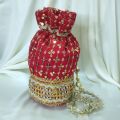 Traditional Hand potli fancy embroidered clutch bag for wedding best gift for women  gol bag. 