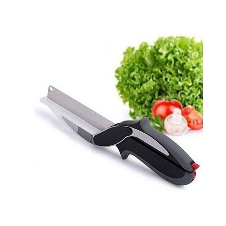 2 in 1 - Smart Cutter Clever Cutter Smart Multi Function 2 in 1 Knife and Cutting Board - Hand Chopper Vegetable Garlic Onion Potato Cutter Shredder Chopper Slicer - Knife & Cutting Board - Scissor and Cutting Board