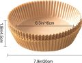 50pcs Air Fryer Disposable Paper Liner Non-Stick Mat Steamer Round Paper Baking Mats. 