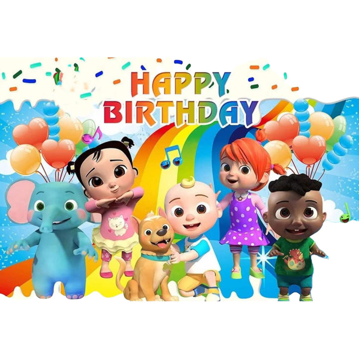 COCOMELON THEME BIRTHDAY PARTY BANNER ( 36 INCHES X 24 INCHES )