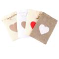 10pcs/lot White Khaki Drawstring Linen Love Gift Bag Halloween Valentine's Day Christmas Party Wrapping Bag 10x14cm Key Storag. 