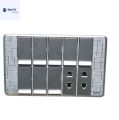 8-Gang ECM Metal Switch Board with 2 Sockets. 
