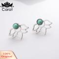 Carat Lotus Flower Earrings Vintage Lotus Flower Stud Earrings with Faux Turquoise Anti-rust Ear Jewelry for Southeast Asian Women Lotus Petal Cutout Earrings. 