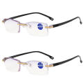 -cut Bifocal Progressive Anti-blue Eyewear Ultralight Reading Glasses G. 