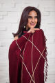 Nuqsh Fancy Deep Red Winter Shawl For Women. 