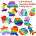 Push Pop Bubble Fidget Spinner Pop It Silicone Toy - 5 inches - Rainbow-Different Beautifull shapes. 