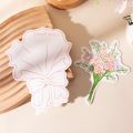 5PCS Handwriting Floral Greeting Cards Blessing Folding Flower Thank You Cards Flower Blossom Happy Birthday Cards Birthday. 