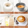 USB Rechargeable Milk Frother 2 in 1 Electric Coffee Beater Handheld Mixer Mini Egg Whisk Portable 3 Speed Foam Maker for Latte Cappuccino Cream Drink Mixer Kitchen Gadget Lightweight Easy Clean. 