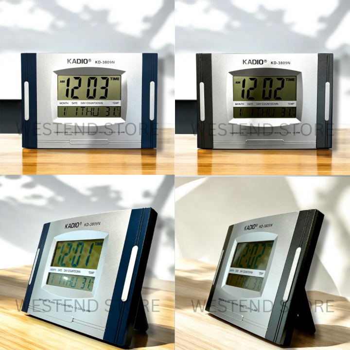 KADIO KD 3809 DIGITAL WALL AND TABLE CLOCK WITH DAY DATE TEMPERATURE IMPORTED HIGH QUALITY FOR HOME AND OFFICE SIZE 27.5cm x 19cm x 3cm