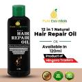 Organic Hair Repair Oil For Long Hair (100 % Natural) - 12 in 1 Hair Oil - Natural Hair Hair Growth - Combinations of Different Herbal Oils, Prevents From Dandruff & Hair Fall, Improves Hair Growth & Promotes Shiny, Strong Hair. 