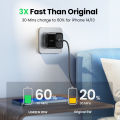 【EU Plug】UGREEN 18W 20W 30W GaN Charger PD Fast Type C Charger USB C PD QC3.0 Quick Charging For Samsung Galaxy S25 S24 Ultra A iPhone 16 15 Max Pro OPPO Reno 12 Find N Xiaomi 15 14 Pro Redmi K70 60 Pro Huawei Mate 70 60 Pura 70 60 nova 13 12 P40 30. 