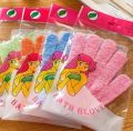 Shower Bath Glove Exfoliating Bath Hand Glove Scrubber Sponge For Bathing And Scrubbing Gloves For Body Bathroom Accessories Dead Skin Remover 100% Nylon (Polyster) | bath gloves for women, kids and men | Loofah Washing Soft Foot Showering Scrubs & Bubble. 