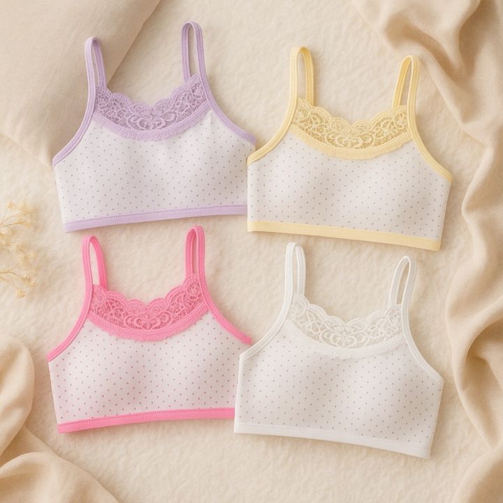 Flourish Undergarments Pack of 3 light Padded Cotton teenage Sports Bra for girls (28 to 32 ) B105
