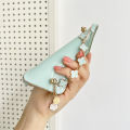 FELMYST Casing For Infinix Note 8i Lucky Alhambra Bracelet Leaf Luxury Plating Van Clee&Arpels Wrist Chain Bracelet Girl Mobile Phone Case Women Lanyard Electroplated Casing Full Cover Camera Protect Bumper Back Soft Shockproof Cover. 