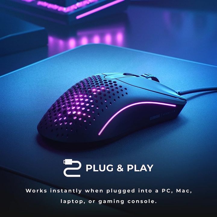 Glorious Model O 2 Wired Ultralight Ambidextrous Gaming Mouse Black GLO ...