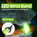 LED Bracelet Wide Application LED USB Charging Outdoor Sports Slap Luminous Wrist Light. 