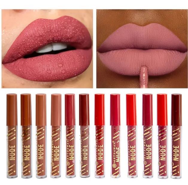 Pack of 06 & 12 Matte Liquid Lipglos Set - New Nude Lipgloss Set