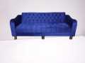 Sofa Combed Aram Design  3 Seater Stylish Emboss Tufting Royal Blue Valvet & Colour Can be Customised {{ Special offer } Available. 