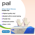 Pal Vinyl Gloves Powder Free - Clear. 