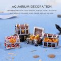 4Pcs Treasure Chest Box Antique Creative Fish Tank Aquarium Decoration Landscape Pirate Gold Coins Ornaments Resin Craft. 