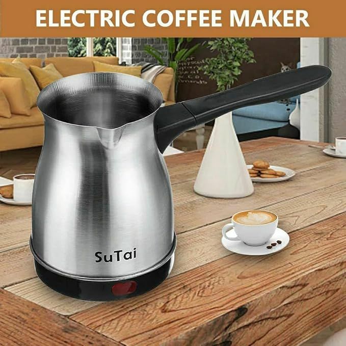 Stainless Steel Electric Turkish Coffee Maker Machine, Electric Coffee Pot - 800ml Espresso Maker Tea Moka Pot Coffee Maker Tea Kettle