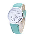 Women Whatever Im Late Anyway Letter Round Dial Faux Leather Strap Quartz Watch. 