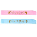 Big Sister To Be Writing Baby Shower Party Sash Blue. 