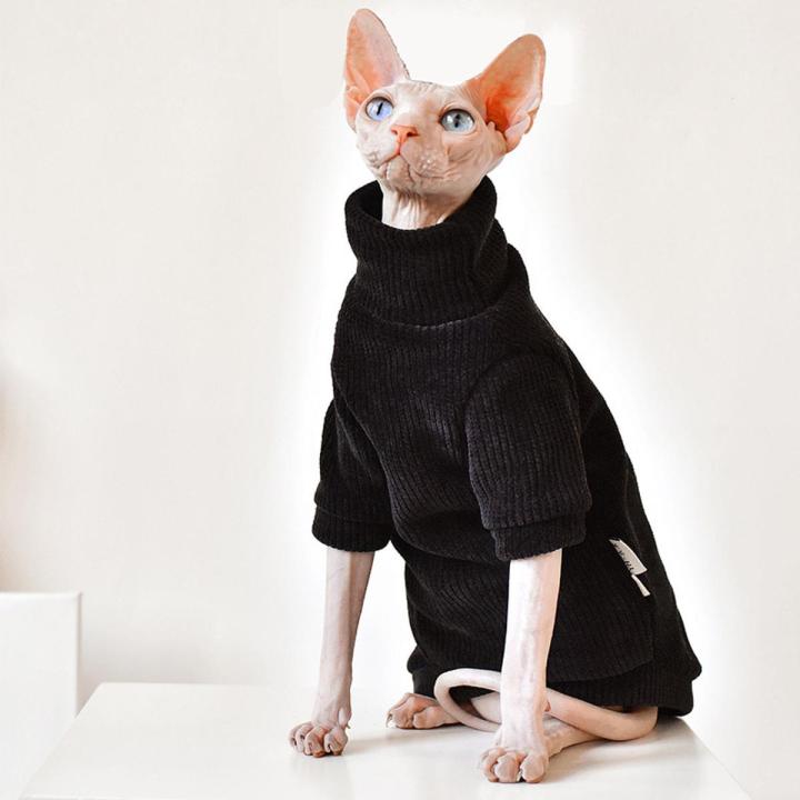 Cat Sweater Chenille Velvet Turtleneck Kitten Outfits Winter Clothes Thickened Sphinx Hairless Cat Clothing Sphynx Cat Costume