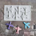 Airplane Shape Silicone Fondant & Chocolate Mold 6 Cavity. 