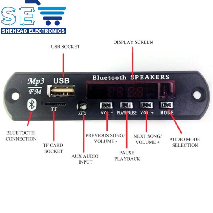 Bluetooth%20Mp3%20Player%20Kit%20USB,%20FM,%20AUX,%20BT%20Audio%20Circuit%20Module%20-%20Image%204
