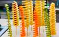 Manual red stainless steel Premium Quality twisted potato slicer spiral french fry cutter cooking tools machine vegetable. 