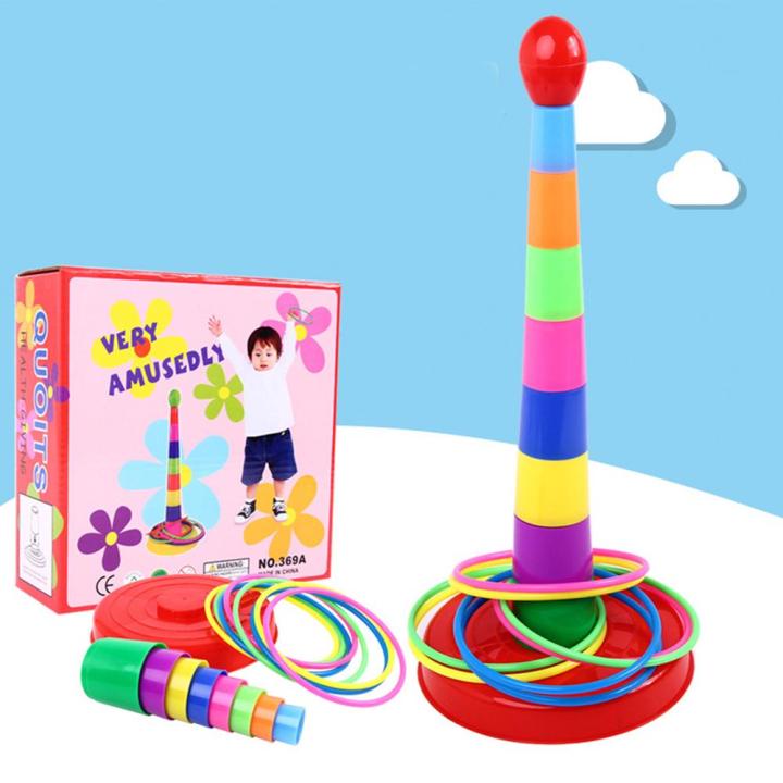 Quoits Stacking Ring Tower Children Kids Ring Toss Quoits Toy Tower Stacking Play Game Educational Games Educational Games. Toys & Games Sports & Outdoor Play Toys Sports