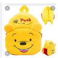 Pooh character backpack for kids Soft stuff Chaina import Specially for small kids Easy to carry Toys and color etc. 