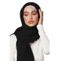 Crimp Hijab Premium Soft Cotton Hijab Scarf/Scarf - Lightweight Iron-Free Fabric Crinkle Crimp Hijab Scarf Hejab Cotton Crimps Scarf Stoller for women & Girls. 