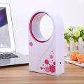Mini Portable Bladeless Fan No Leaf Air Conditioner w/ USB Cable Desktop Blue. 