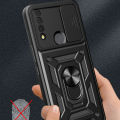 Lereach For TCL 30 XE 5G Mobile Phone Case Camera Thick Armor TPU+PC Hard Ring Car Ring Bracket Shockproof Back Cover. 