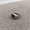 Black Stone Ring, Silver Ring For Men, Stainless Steel Ring, Luxury Men Ring, Mens Ring.. 