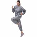 Heavy Duty Fitness Weight Loss Sweat Sauna Suit Exercise Gym Anti-Rip Silver. 