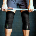 SooperFit Black Knee Wraps Weight Lifting Bandage Heavy Duty Elasticated Support Straps Guard Powerlifting, Squatting Available in 2 Meter. 