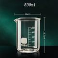 Glass Beaker Set - 100ml, 250ml, 500ml, 1000ml - Borosilicate, Heat Resistant, Graduated Measuring Cups for Lab, Chemistry, Baking, Perfume, Candle Making & DIY Experiments. 