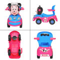 Mickey Mouse 4 Wheel Push Car Kids Push Car For Toddlers, Flashing Light & Music Minnie Mouse Cartoon Character Ride On Car 4 Wheels with Storage Buggy for Children Outdoor Indoor Ride For Baby Boy & Girl. 