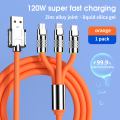 3 In 1 Super Fast Charging Cable Silicone Type C Micro And Lightning 120w Usb Cable Zinc Metal Alloy Mobile Phone Data Cable For Mobile Au Mall. 