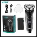 VGR 318 Rechargeable Hair Clipper, Mens Shaver, Professional 3 in 1 Floating 3-Head Washable Razor. 