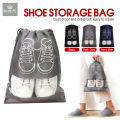 [PACK OF 3 ] New Dustproof Rope Shoe Organizer Travel Shoe Storage Bag with clear window Package Luggage non-woven with PVC Bag | 1 Pair Non Woven Shoe Organizer bag | 3 pcs (Random color) - Orchids Store PK.. 