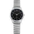 Arabic Numerals Lovers Watches Stainless Steel Elastic Band Men Women Wrist Watch Couple Clock. 