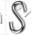 S Hooks 304 Stainless Steel Heavy Duty S Hooks 5PCS, 3.2 inches Long and 5/16 inches Thick,S Shaped Hanging Hook is Used to Hang Any Objects in hammocks, Swings, workshops or garages. 