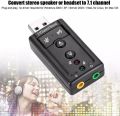 External USB Sound Card and Audio Adapter USB 2.0 Virtual 7.1 Channel Stereo 3.5mm Headphone Audio Adapter Microphone Sound Card and audio enhancer for Gamers. 