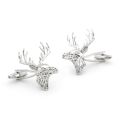 【happy one】Animal Arts Deer Cufflinks For Men Quality Material Silver Color Cuff Links. 