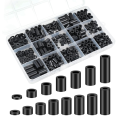 Nylon Spacers, Plastic Spacers Washers Assortment Set Kit 345 Pcs Electrical Outlet Screw Spacers, M3 Black Round Spacer Kit. 