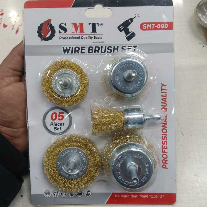 SMT Wire Brush Set 5 Pieces – Drill Mounted Cleaning & Rust Removal ...